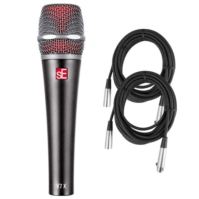 sE Electronics V7x Supercardioid Dynamic Instrument Microphone with 2 XLR Cables - Image 1